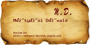 Mátyási Dévald névjegykártya